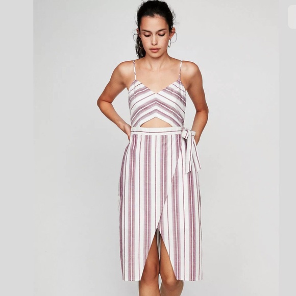 Express Cotton Dress Purple Striped Size 16 and 18 - Picture 2 of 3